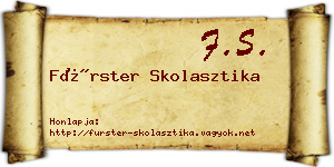 Fürster Skolasztika névjegykártya